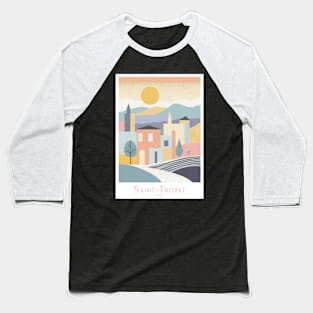 Saint-Tropez French Riviera Vintage Travel Poster Baseball T-Shirt